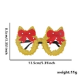 Detailed size chart of gold 2026 Christmas wreath glasses with red polka dot bows - Gold Bowknot Style