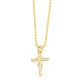 Collana minimalista in oro con croce e infinito per donna con zirconi scintillanti - Croce dell'Infinito