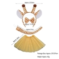 Giraffe costume set with animal ear headband, bow tie, tail, and yellow tutu skirt - Yellow Giraffe 3-Piece Set with Gold Tutu