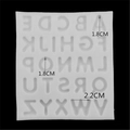 White silicone mold for 26 English letters with 1.8cm to 2.2cm size measurements - Uppercase Letters