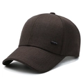 Men's dark brown cotton baseball cap with metallic side logo and classic six-panel structure - Adjustable / Coffee