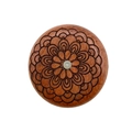 UFO Teigritzer aus Palisanderholz mit aufwendiger floraler Mandala-Gravur - Muster 18 Lebensbaum + 5 Klingen