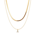 Gold Flachschlange 40cm Kette 45cm Nicht Abnehmbar / Buchstabe A