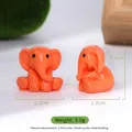 Miniature orange resin elephant figurines for micro landscape decoration 2.1cm size - Orange