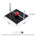 Porte-serviette carré de luxe vintage noir et argent avec une boule de gravité rouge - Style Concave / Noir