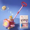 Pink airplane bubble cart for kids with duck figure, music and light effects - Red Space Duck Walker [Rechargeable] Lights Music