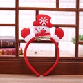 Christmas LED headband featuring a snowman with a red top hat and striped bow tie - S2-2 Red LED Raising Hands Snowman Headband