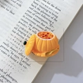 3D pumpkin food resin fridge magnet, orange miniature casserole pot design, 5.1cm width - Pumpkin Porridge