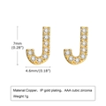 Letter J stud earrings in gold finish with AAA cubic zirconia stones for women - Letter J