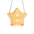 Transparent orange star-shaped acrylic crossbody bag with a gold metal chain strap - Yellow