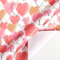 Decorative wrapping paper with pink heart balloons and grid cutting lines on back - Birthday Series-Heart Balloons / 0.43*3m