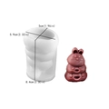 Stackable rabbit silicone mold for DIY candles with translucent finish and dimensions - 3-Stack Rabbit