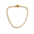 Set alla moda con collana e bracciale a sfere dorate in stile minimalista - Bracciale
