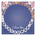 Natural stone beaded bracelet with BONUS MOM letters and sentimental gift card for mom - To My Bonus Mom