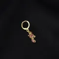 Golden scorpion earring with marquise pink zircon and purple crystal accents - Scorpion Style (HSPJ335-9#)