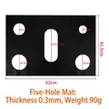 Black 0.3mm thickened gas stove protector mat with 5 holes, 62x41.5cm dimension - [0.3mm] 5-Hole Mat Black