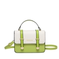 Borsa a tracolla bicolore bianco e verde in pelle PU con manico e tracolla regolabile - Verde e Bianco