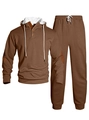 Ensemble sweat à capuche et pantalon marron pour homme avec texture maille gaufrée - S / Couleur caramel