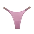 Roze satijnen string voor dames met luxe strass-steentjes op de tailleband - L / Kersenbloesemroze (verloop diamant)