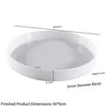White round silicone mold for 60x6cm river table resin art with specific dimensions - Round 60cm Mold / White