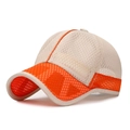 Kids orange and beige mesh baseball cap with breathable honeycomb fabric for sun protection - One Size / Beige