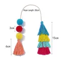 Bohemian colorful tassel keychain with multi-color pompoms and braided cord for bags - 5-Color Tassel