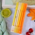 Set of 6 Morandi series warm yellow and orange gel pens in a transparent plastic case - Orange Series
