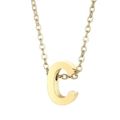 Collana con ciondolo lettera C dorata in acciaio inossidabile con catena a maglia - Lettera C(KN233993-Z)