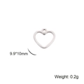 Polished 304 stainless steel hollow heart pendant charm with 9.9x10mm size and 0.2g weight - 9.9*10mm / Steel Hollow Heart