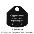 Pentagonal black 700g thick paper earring display card with 8mm hanging hole - Style 05H1987-Black Extra Thick Copper 100% Printed / 4.6x4.5cm