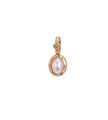 Oval pearl pendant with gold metal setting and diamond accent for DIY necklace - Oval June (Pearl)
