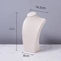 Beige velvet bust necklace display stand for jewelry storage 25cm height - Beige Velvet H-type 25cm High