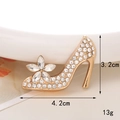 Macro view of high heel DIY accessory with dimensions 4.2cm x 3.2cm and 13g weight - Gold Base Full White Rhinestone