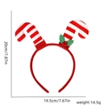 Detail von Zuckerstangen Weihnachts-Haarreif mit Stechpalmenblättern auf weißem Grund - Doppelter Zuckerstangen-Stil