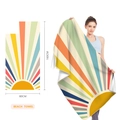 Quick-dry microfiber beach towel with sunburst pattern, dimensions 160cm x 80cm - Radial Sun Rays (STJ202323) / 160x80cm
