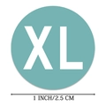 Green XL size label sticker with 1 inch diameter for clothing organization and retail - XL