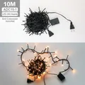10M Warm White 300 LED string lights with EU plug and end connector for decoration - 10M-300 LEDs-With Tail Plug / Firecracker Warm White (Green Wire)