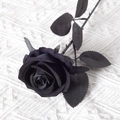Realistic single black artificial velvet rose flower for wedding or home decoration - Full Black (Velvet Version)