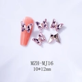 Pale purple 3D crystal butterfly nail charms with 10x12mm multi-faceted Aurora finish - MJ16 Light Pink