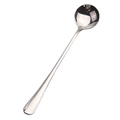 Cuchara de acero inoxidable plateado con mango largo para café o postres gourmet - Cabeza Redonda (Embolsado) / Plateado