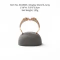 Luxury rose gold leopard head bangle with white zircons on a grey velvet jewelry stand - EC04005 Ring Holder E Grey