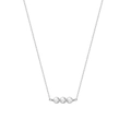Minimalist 925 silver necklace with three round white pearls on a thin chain - Silver Three Pearl Style(GPN20-P)