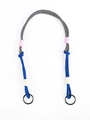 Ballchain bag strap with blue round rope and pink decorative thread detailing - Woven Shoulder Strap - Grey