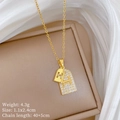 Detailansicht des goldenen H-Schlossanhängers mit Maßen 1.1x2.4cm und Gewicht 4.3g - H Buchstabe Zweilagige Schlüsselbeinkette(A202)