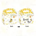12-pack bee-themed party gift boxes with Sweet as can Bee text and honeycomb pattern - Treat Boxes 12PCS