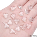 Transparente Glasperlen in Herzform 10x10mm für DIY Schmuckherstellung - Perforiertes Herz 10x10mm (20 Stück/Packung)