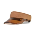 Visière pare-soleil marron pour femme avec bandeau large et visière translucide plage - Tour de tête 55-60cm / Café Transparent