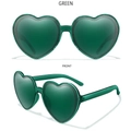 Green heart-shaped oversized sunglasses with translucent candy finish and dual views - Green Frame / Green Lens