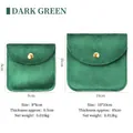 Dark green velvet jewelry pouch with metal snap button in 8x8cm and 10x10cm sizes - Small 8*8cm / Dark Green