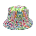 Double-sided reversible bucket hat featuring vibrant multi-color abstract floral prints - M (56-58cm) / Abstract Watercolor Colorful Print Style(3#)